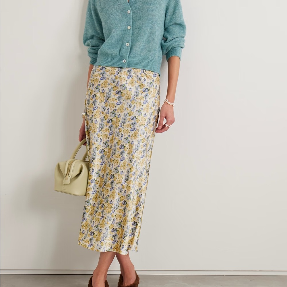 Elowen silk midi skirt
